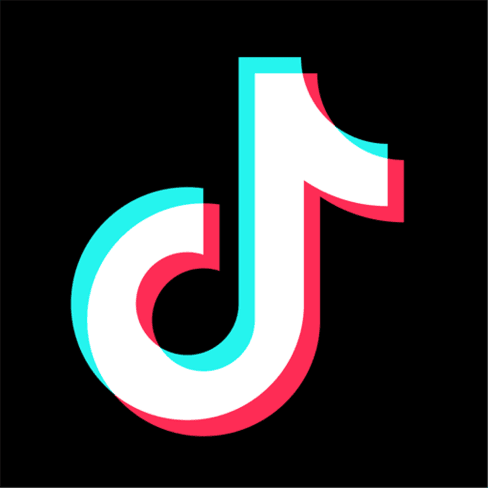 TikTok logo on a black background