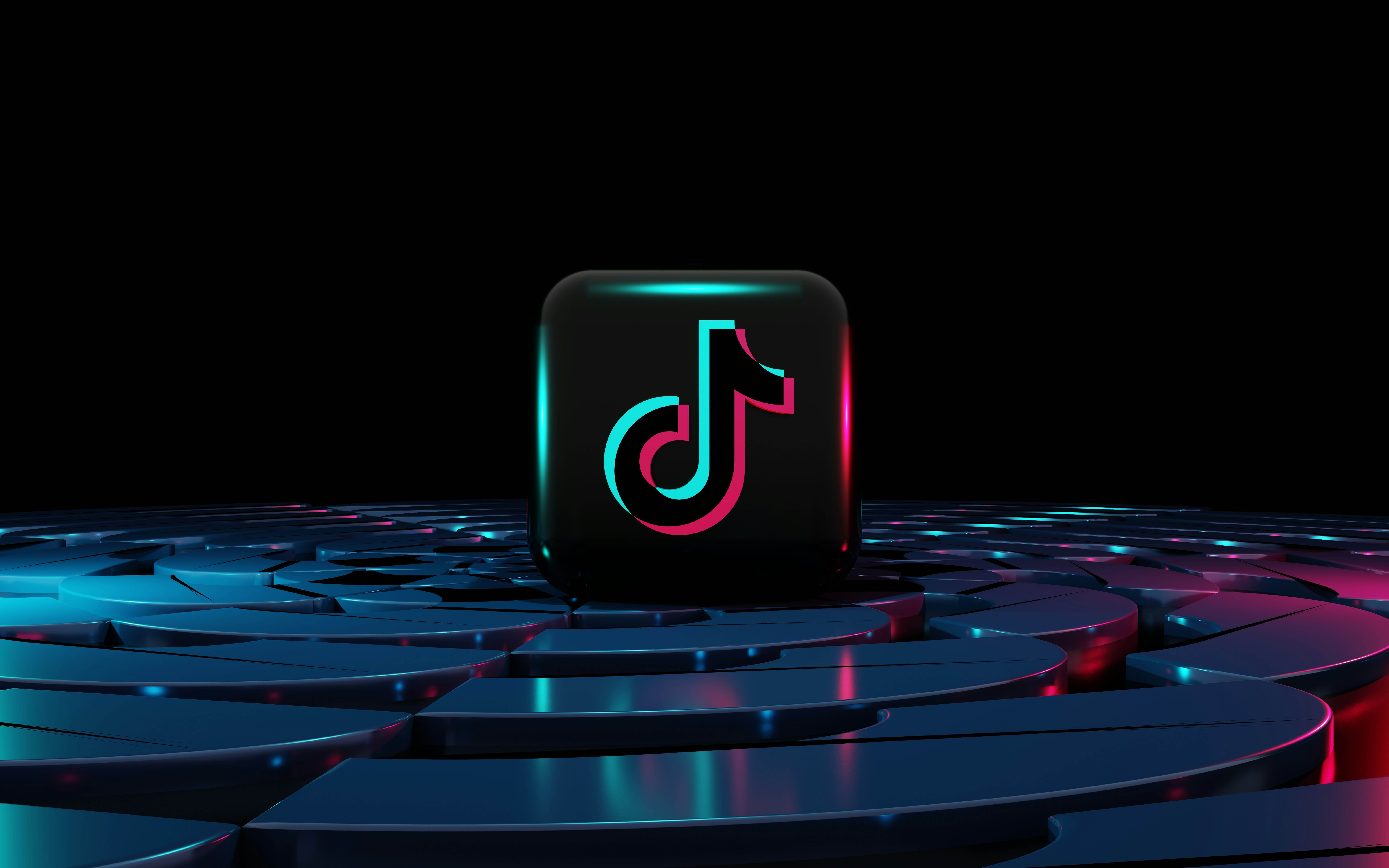 TikTok logo on a black background